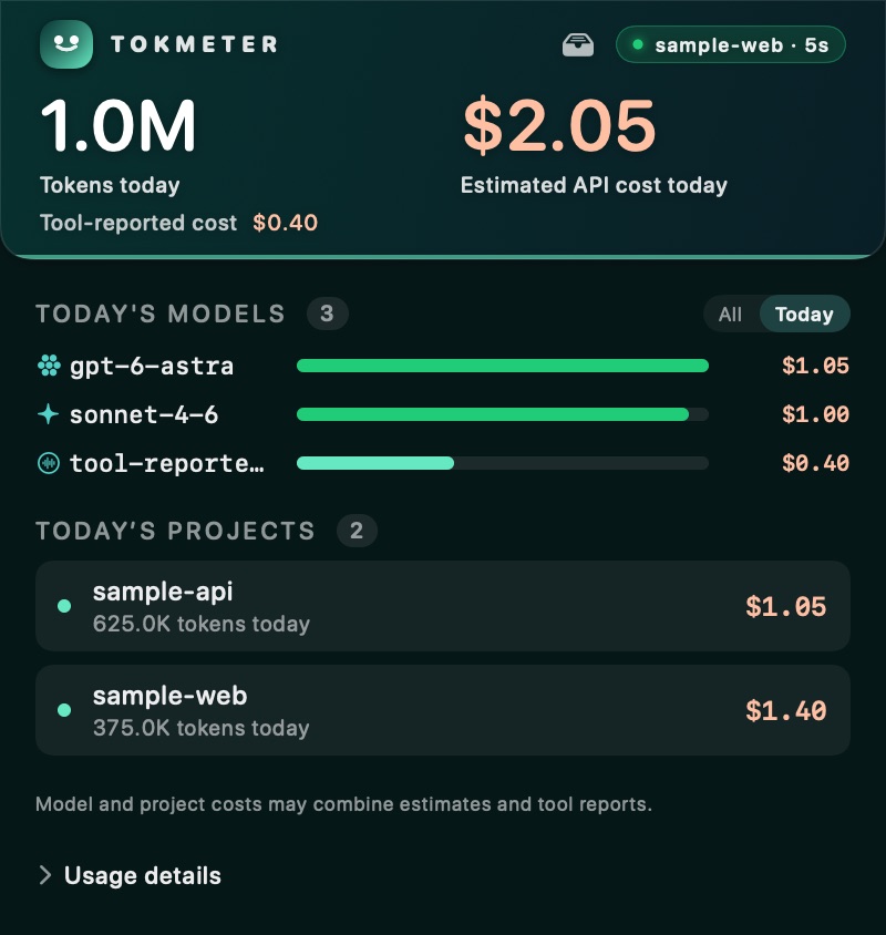 The Lagoon theme, sample data.