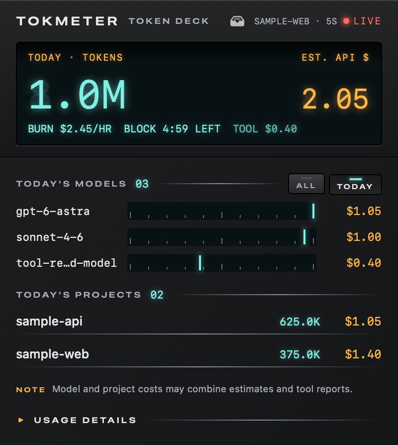 The Deck theme, sample data.